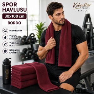 Spor Havlusu 30x100 cm Bordo